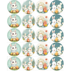 Jedlý papír k vystříhnutí na muffiny Velikonoce mix 5cm