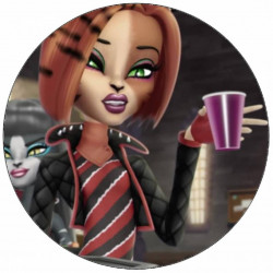 Jedlý papír Monster High panenka s kávou 19,5 cm