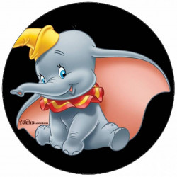 Jedlý papír Dumbo sedící na zemi 19,5 cm