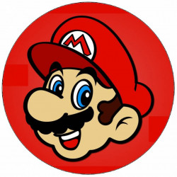 Jedlý papír Super Mario hlava na červeném pozadí 19,5 cm