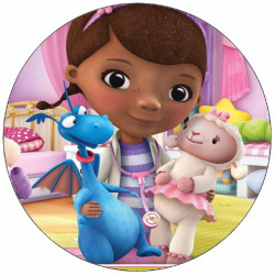 Jedlý papír Doktorka Plyšáková s ovečkou a dinosaurem 19,5 cm