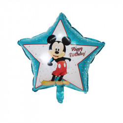 Fóliový balónek ve tvaruhvězdy Mickey modrý 46cm