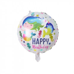 Fóliový balónek kulatý mořská víla 46cm