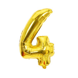 Fóliový balónek číslo čtyři zlatý 102cm