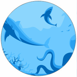 Jedlý papír žraloci ilustrace 19,5 cm