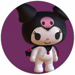 Jedlý papír Kuromi v čepici s lebkou 19,5 cm