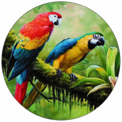 Jedlý papír Papoušci na větvi 19,5 cm