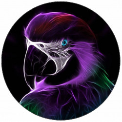 Jedlý papír papoušek digitální kresba 19,5 cm