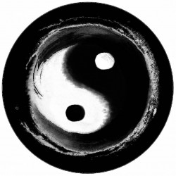 Jedlý papír jing jang logo 19,5 cm