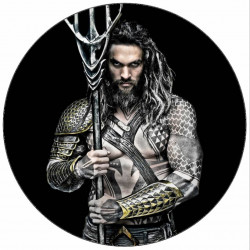 Jedlý papír Aquaman na černém pozadí 19,5 cm