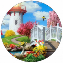 Jedlý papír maják v zahradě 19,5 cm