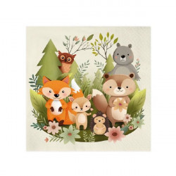 Papírové ubrousky lesní zvířátka 10ks 33x33cm