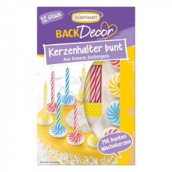 Cukrové svícny se svíčkami, 12ks