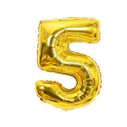 Fóliový balónek číslo pět zlatý 102cm