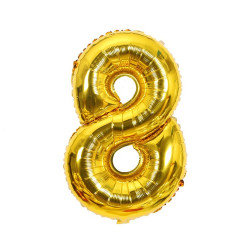 Fóliový balónek číslo osm zlatý 102cm