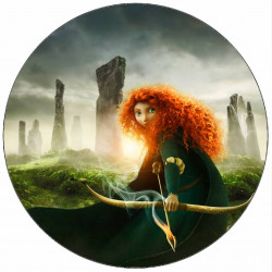 Jedlý papír Princezna rebelka Merida střílející lukem 19,5 cm