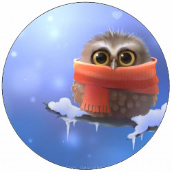 Jedlý papír sovička se šálou 19,5 cm