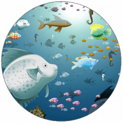 Jedlý papír vzor ryby 19,5 cm