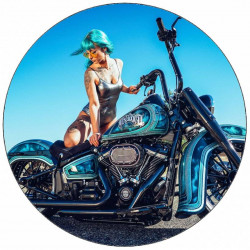 Jedlý papír dívka na Harley Davidson 19,5 cm