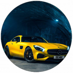 Jedlý papír Mercedes Benz- Coupe žlutý 19,5 cm