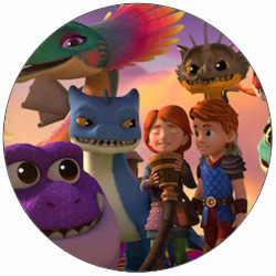 Jedlý papír Dračí záchranáři Dak a Leyla s draky 19,5 cm