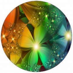 Jedlý papír duhové květy 19,5 cm