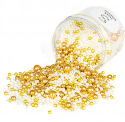 Cukrové zdobení perličky zlato bílé - 90g GoldFlimmer - Super Streusel