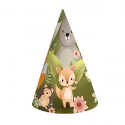 Párty čepička lesní zvířátka 6ks