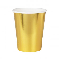 Papírové kelímky zlaté 220ml 6ks