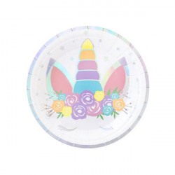 Papírový talíř unicorn 18cm 6ks