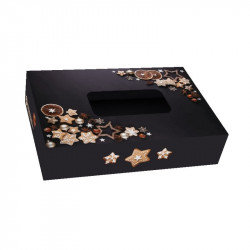 Krabička na cukroví skládací s okénkem vánoční perníčky 22x15x5cm