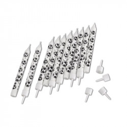 Narozeninové svíčky fotbal 10ks 10cm se zápichem