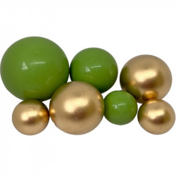Čokoládové koule 7ks zeleno zlaté
