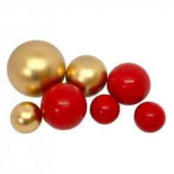 Čokoládové koule 7ks červeno zlaté