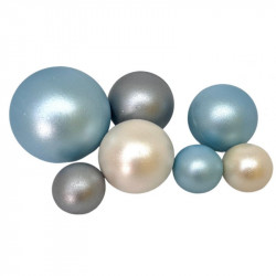 Čokoládové koule 7ks modro bílo stříbrné