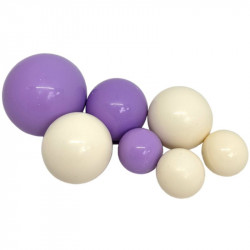 Čokoládové koule 7ks bílo fialové