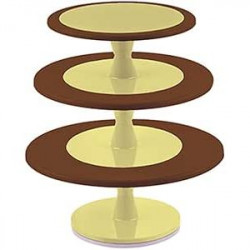 Třípatrový stojan na cukrářské výrobky hnědý 24cm, 30cm, 35cm