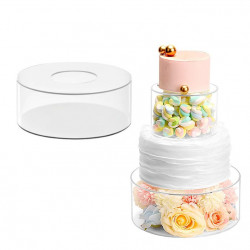 Akrylový plnitelný kulatý stojan na dort - mezipatro 20x10cm