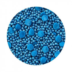 Cukrové zdobení metalizované modré konfety 1kg