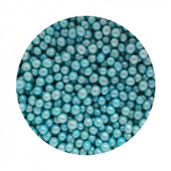 Cukrovo-rýžové perly modře perleťové 5mm 1kg