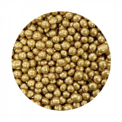 Cukrovo-rýžové perly zlaté 5mm 1kg