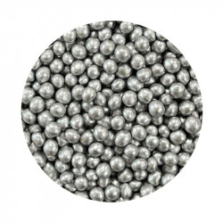 Cukrovo-rýžové perly stříbrné 5mm 1kg