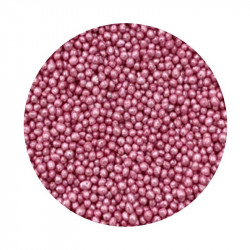 Cukrové perličky růžové metalické 2mm 1kg