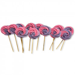 Cukrová lízátka fialovo růžová 12ks