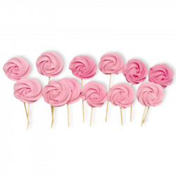 Cukrová lízátka růžová 12ks