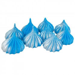 Mini pusinky modré se stříbrnými třpytkami 9ks