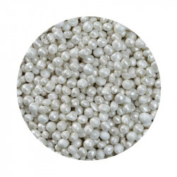 Cukrovo-rýžové perly bílé perleťové 3-4 mm 1kg