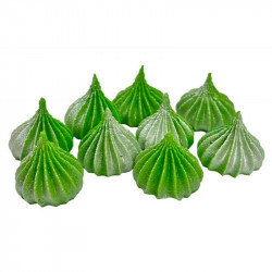 Mini pusinky zelené se stříbrnými třpytkami 9ks