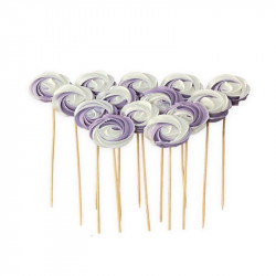 Cukrová lízátka bílo fialová 12ks - I LOVE CAKES