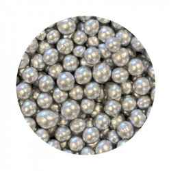 Cukrovo-rýžové perly stříbrné 7mm 1kg